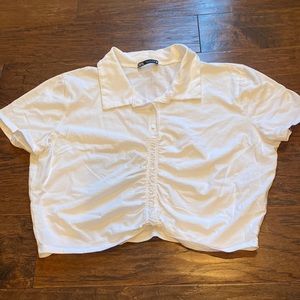 Zara white crop top